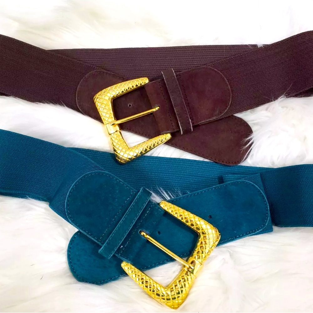 Two women's vintage belts - brand is Venezia:  size is Plus 18/20.